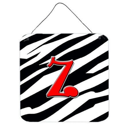 MICASA Letter Z Initial Monogram Zebra Red Aluminium Metal Wall Or Door Hanging Prints MI236090